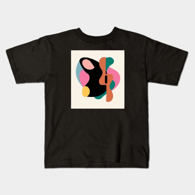 Organic Colorful Abstraction Kids T-Shirt by JuncaArtPrints